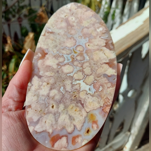 Big Pink Amethyst Blue Flower Agate Slab - Picture 13 of 14